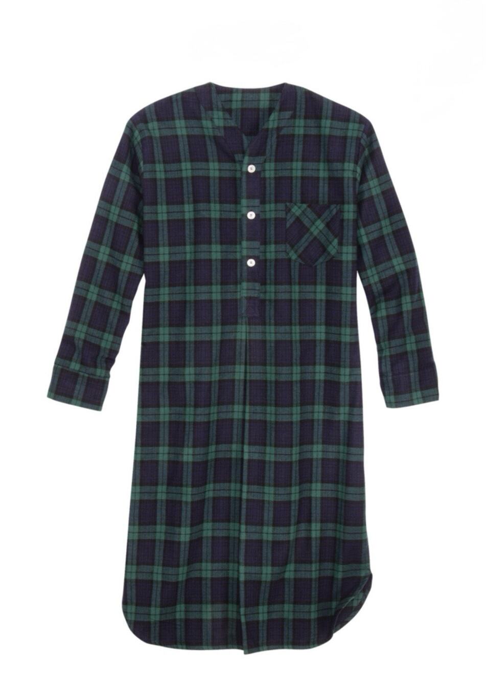 Vermont Country Store Flannel Nightshirt - M Blackwatch Tartan Plaid Grannycore